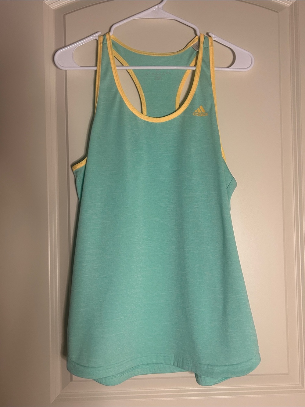 adidas Mint Tank Top with Yellow Trim